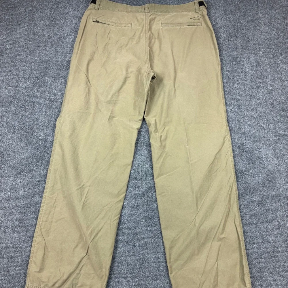 Horny Toad Mens Size 36x31 Khaki Herringbone Chino Pants Cotton Nylon Outdoor